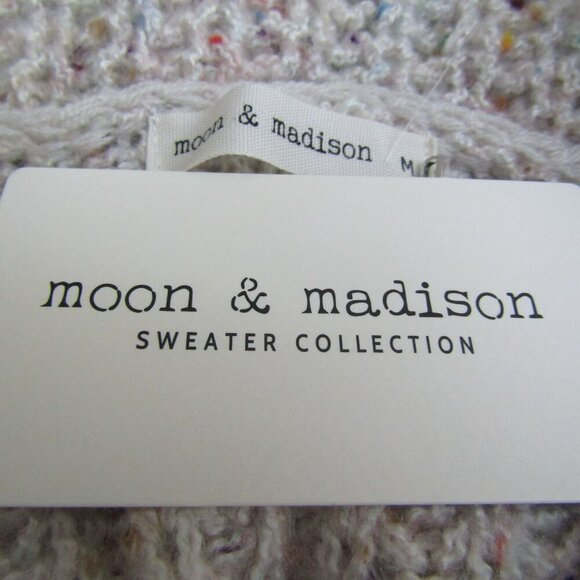 Moon & Madison M NWT Chunky Cowl Knit Confetti Cropped Minimalist Sweater Cozy - Picture 7 of 10